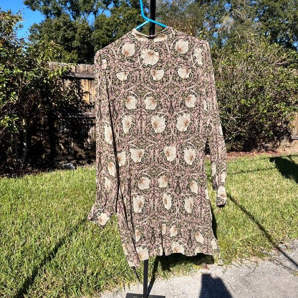 Morris & Co x PAIGE Vittoria Pimpernel 100% Silk Mini Dress Size L - Picture 4 of 12